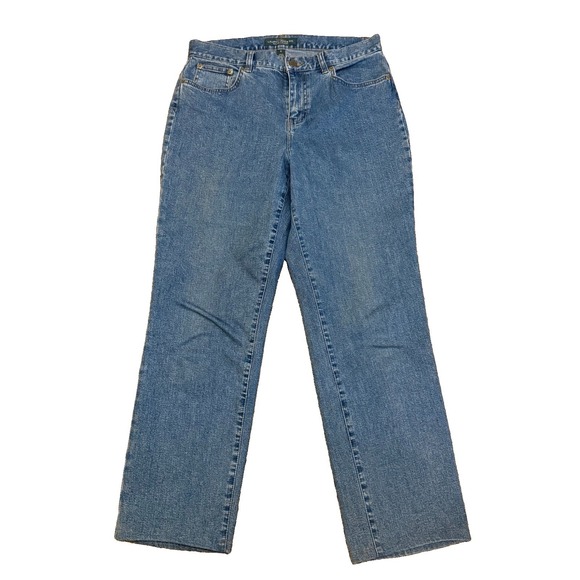 Lauren Ralph Lauren Denim - Lauren‎ Ralph Lauren Jeans Co Womens 8 Classic Straight Blue Denim Stretch Pants
